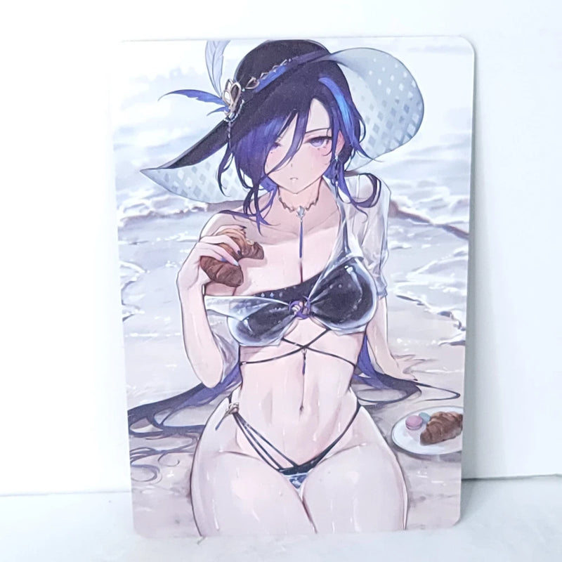 Yelan Beach Waifu Card Anime Girl Wall Art Oversized Board A5 Model