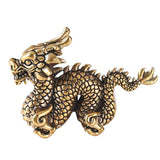 Brass Dragon Animal Statue Mini Sculpture Tabletop Figurine Home Decor Gift US Model