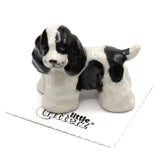 Little Critterz Cocker Spaniel "Checkers" Animal - Miniature Porcelain Figurine Model