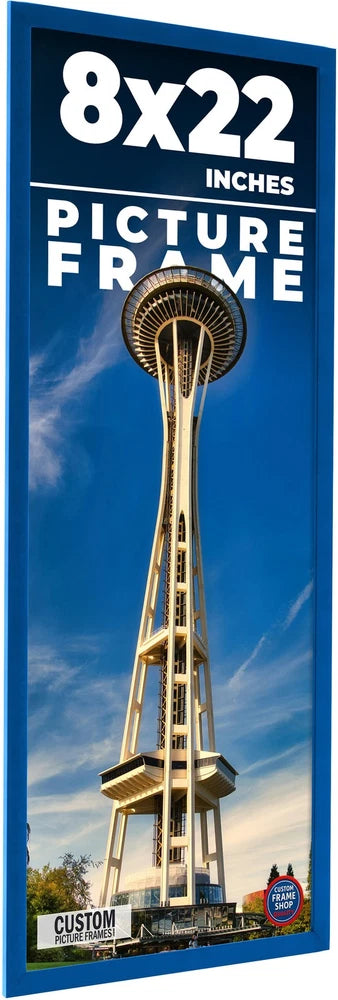 8x22 Frame Blue Solid Wood Picture Frame Width 0.75 Inches | Interior Frame Dept Model