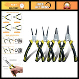 4 Pcs 7-Inch Snap Ring Pliers Set - Heavy Duty Circlip Tool Kit for Internal/Ext Model
