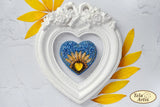 DIY Jewelry Making Beading Kit Pin Sun Heart Brooch Bead Embroidery Needlepoint Model