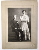 Antique Wedding Photo on Board Edwardian Bride with Her Groom Young NE Couple Model