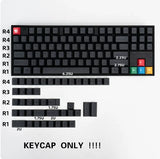 Yezhen Cherry-Style Keycaps Original Height PBT Minimalist Black 130-Key Model