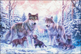 Needlework Crafts Full Embroidery DIY Counted Cross Stitch Kits Wolf Family Model