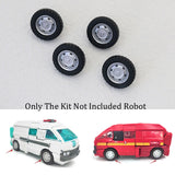 Four Replacement Tires Upgrade Kit Car Wheels For Earthrise Ironhide/Ratchet DIY Model