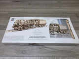UGears Mechanical Model Series 71 Locomotive w/ Tender Wooden 443pc Model