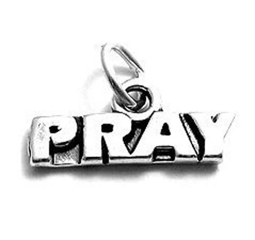 925 Sterling Silver Pray Christian God Jesus Charm Charms
