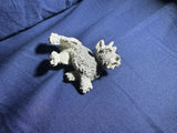 Playful Miniature Schnauzer Dog Display Figurine Painted Silver Schnauzer Cut Model