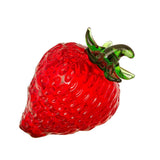 Red Crystal Strawberry Figurine Collectible Glass Fruit Ornament Home Decor Model