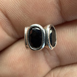 Authentic PANDORA Retired 925 Sterling Silver Black Stone Oval Lights Bead Charm Charms