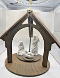 Avon Nativity Collectibles Display Stand and Holy Family Figurines with Boxes Model