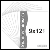 10 Pack Backing Boards, 9x12 Acid-Free Uncut White Mat Boards Model