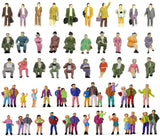 Hiawbon 50 Pcs 1:87/ HO Scale People Figurines Set - Tiny Sitting and Standing D Model