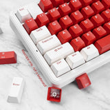 Red White PBT Keycaps Set Doubleshot OEM For Cherry MX Mechanical Keyboards Model