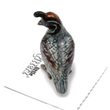 Little Critterz - Gambel's Quail "Sage" Bird - Miniature Porcelain Figurine Model
