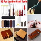 Leather Craft Punch Tools Kit Stitching Carving Working Sewing Needles Hand DIY Model
