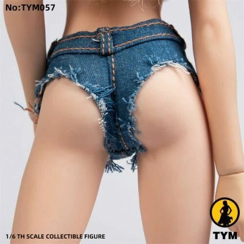 1/6 Female Jeans Short Pants Trousers Model TYM057 For Hot Girl Toys DIY Clothes Model