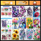12 Pack 5D Diamond Painting Kits for Adults - DIY Full Drill Flower Art Crafts, Model