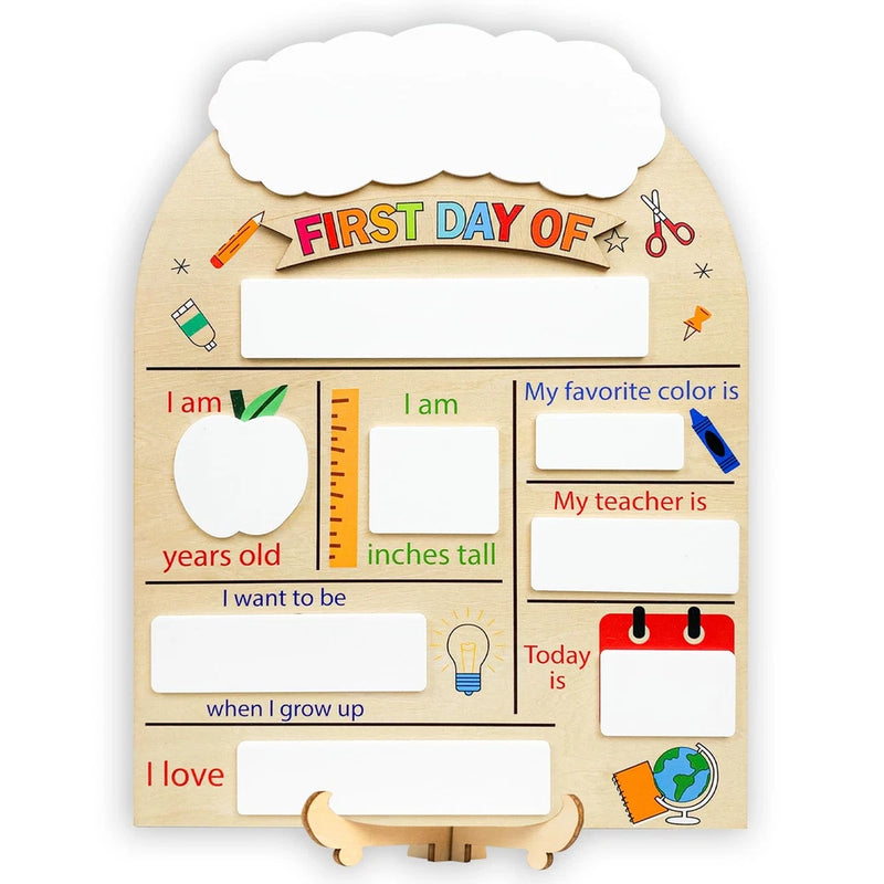 Style 1 First Day Of School Sign Kindergarten Preschool Board Model