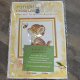 Tiger Bee Cross Stitch Kit DIY Animals Cotton Thread 9??x9.5?? Easy Child Baby Model