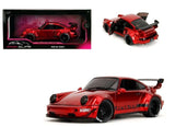 PORSCHE RWB BODY KIT RED METALLIC 1/18 DIECAST MODEL CAR BY JADA 35726-7B Model