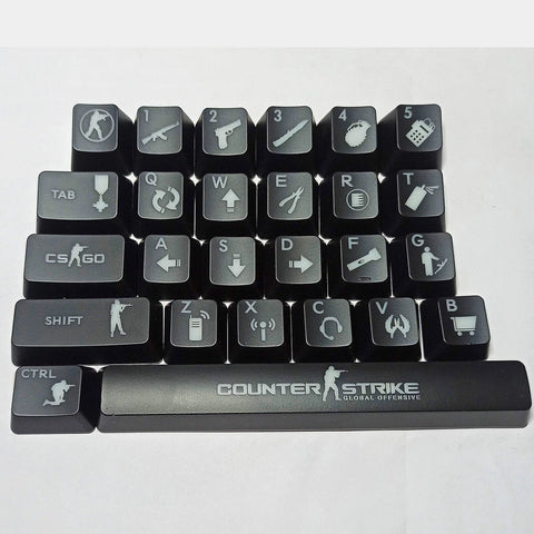 26 Keys ABS Shot Backlit Keycap Chicken Game Keycaps for Mechanical Keyboard Model
