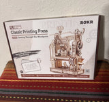 ROKR LK602 Classic Mechanical Printing Press Wooden Model Kit, Xlnt gift idea Model