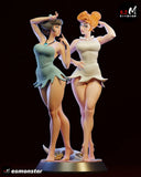 Wilma, Betty, Flintstones 30cm Hand Painted Collectible Display Model Figure Model