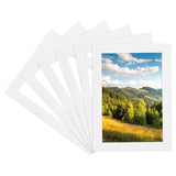 5x7 Mat for 5x7 Photo, 6 Pack Precut Picture Frame Mat Board, White Model