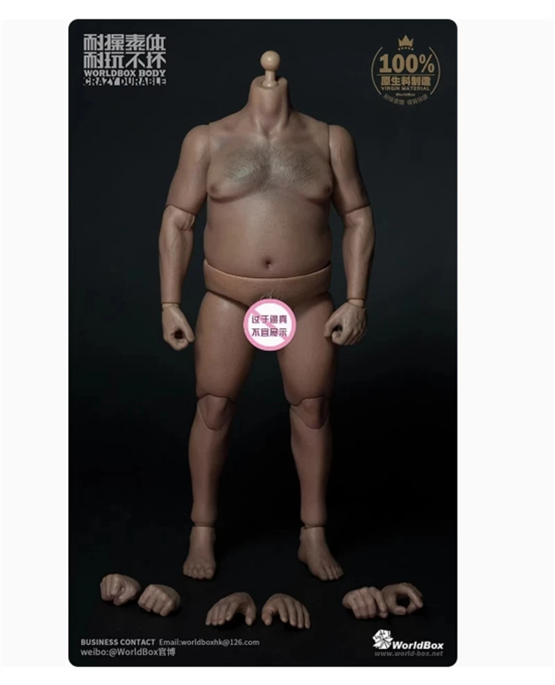 Worldbox Male Durable Fat Body Doll Model Action Figure AT018 1/6 Scale For 12" Model