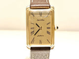 VINTAGE LUXURY TANK RECTANGLE GOLD PLATED MEN'S GERMANY MECHANICAL WATCH"ZENTRA" Model