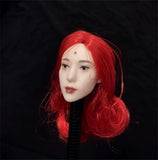 1/6 Female Head Sculpt Model red  Hair Expression Anime F 12''Figure   PH TBL Model