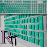 104Pcs Teal Turquoise Pudding Full Size PBT Double Shot Keycaps LED Keyboard Model