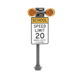 Flashing School Zone Sign Building Kit -  Custom Printed - MOC - Brick City Model