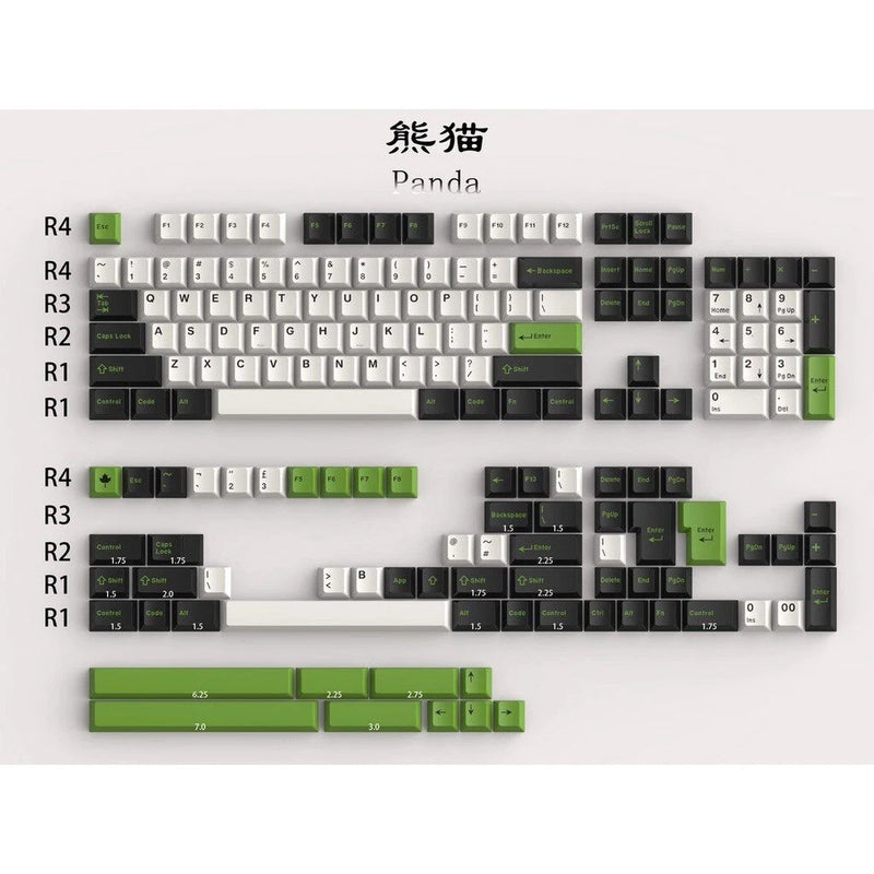 GMK Panda Original Height ABS Full Set of 172 Keycaps Model