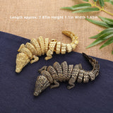 New Solid Brass Crocodile Statue Animal Ornament Toys Home Office Decoration* Model