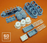 SD Models 1:24 Scale Detail-Up Set Porsche 956 Private Team 3D printed for Tamiy Model