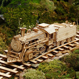 3D Wooden Puzzle Train Model DIY Wooden Train Toy Mechanical Train Model Kit Ass Model