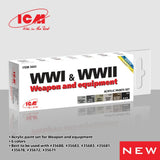 Acrylic paint set for WWI & WWII Weapon and equipment for model kit ICM 3043 Model