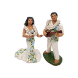 Julene Mechler Hawaiian Ceramic Figurines "Keo" & "Noelani" Matching Pair Signed Model