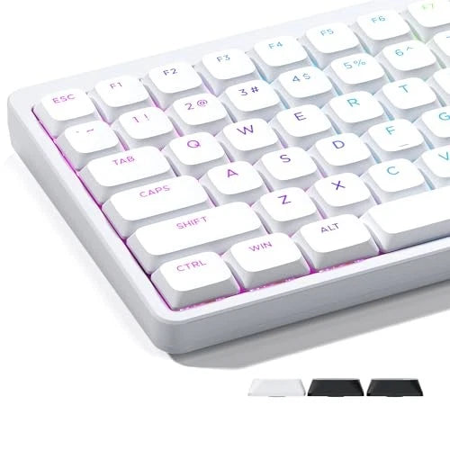 Low Profile Keycaps - XVX White 121 Keys Slim Design Universal Replacement Model