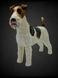 Vintage Andrea by Sadek #7733 Fox Terrier Dog Bisque Porcelain Figurine Model