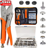 Snap Fasteners Kit, Heavy Duty Fastener Tool and 60-Set 15Mm Marine Snaps Stainl Model