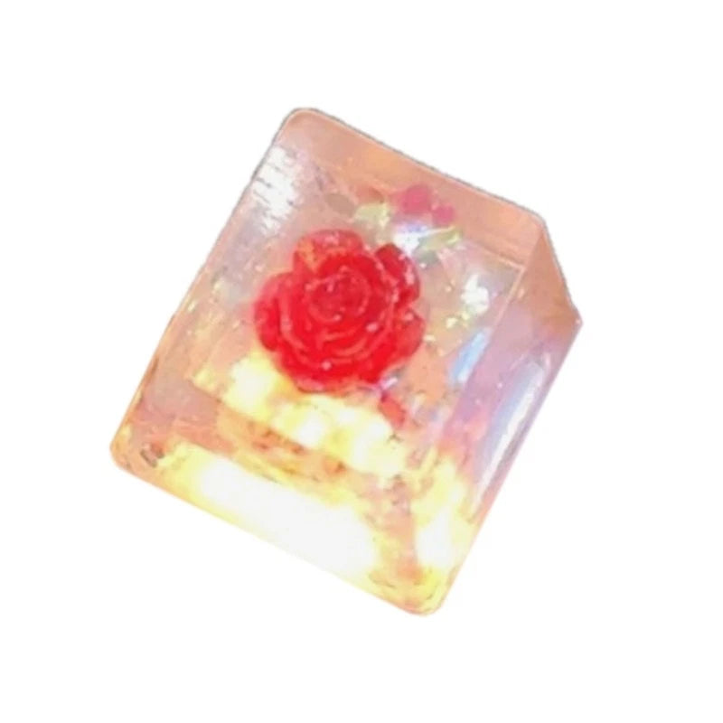 Mechanical Keyboards Resin Keycap Translucently OEM Camellia Flower Keycaps 1PC Model