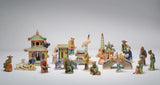 Mid 20th Century Chinese Set of Shiwan pottery Bonsai Display figurines Model