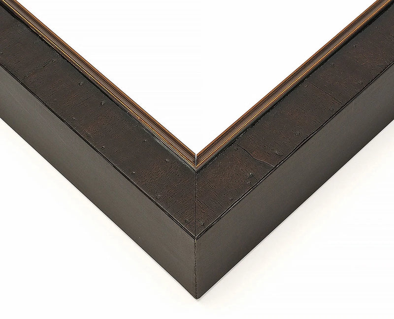 11x13 Rustic Brown with Gold Real Wood Picture Frame Width 1.25 inches | Interio Model
