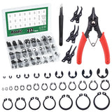 312Pcs Snap Ring Assortment Kit C E Clips Set With Pliers Tweezers Alloy Model