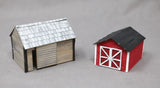 HO Scale Craftsman Laser-Wood Cut Farm Out-Buildings, TWO, C8 Model