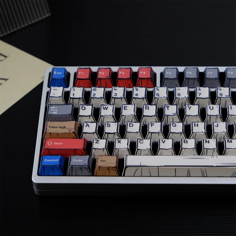 PBT Manga mixed light  Theme Keyboard Keycaps Cherry Profile Set For MX wooting Model